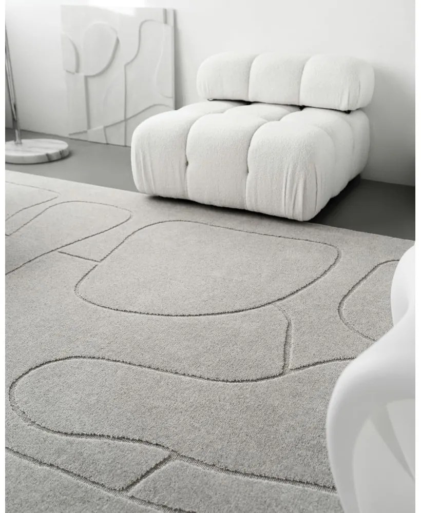 Svetlosivý vlnený koberec 160x230 cm Morphic – Agnella