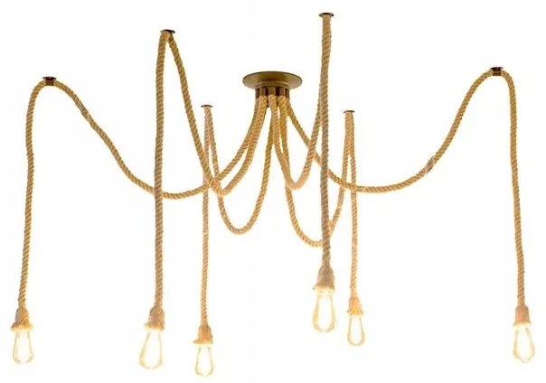 Toolight - Závesná lampa 6xE27 APP680-6CP, zlaté lano, OSW-07864