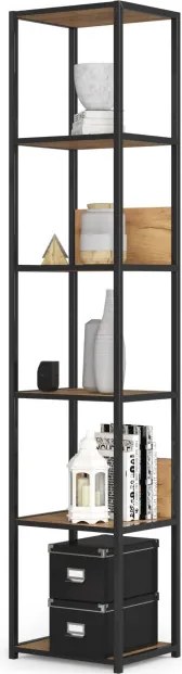 Policový regál 400 čierny / dub craft