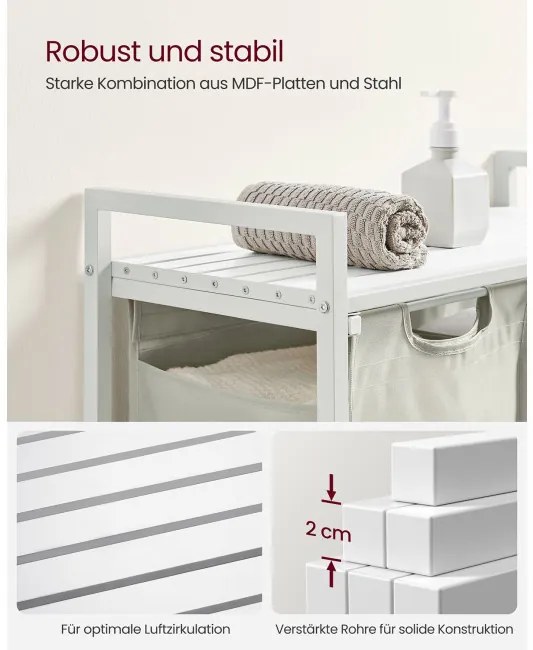 Kôš na bielizeň s policou BLH201W01