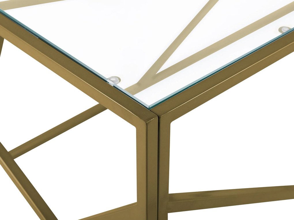 Konferenčný sklenený stolík zlatý ORLAND Beliani