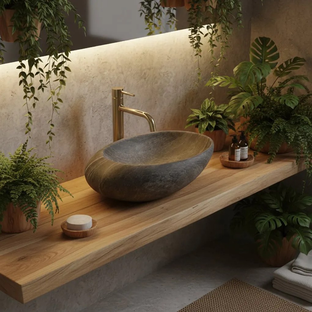 Rea Roxy A umývadlo, 49 x 31 cm, tmavošedá, REA-U6649