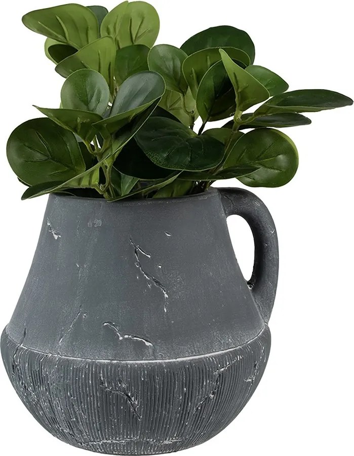 Tmavosivý dekoratívny obal na kvetináč Édith M - 19*19*17 cm