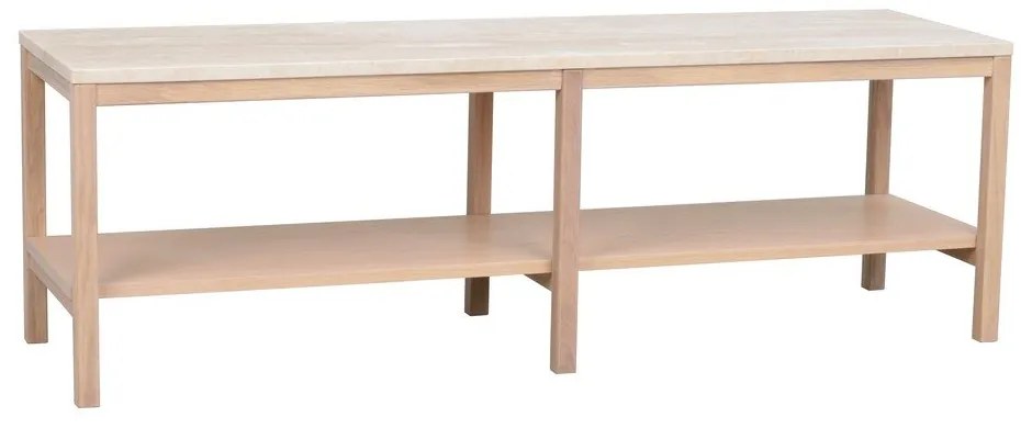 Biely konzolový stolík s doskou z kameňa 140x40 cm Orwel - Rowico