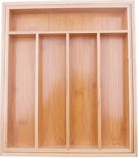 Drevený príborník Sten, bambus, posuvný%