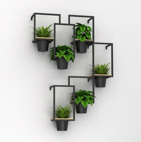 Nástenný kvetináč 46x53 cm čierna