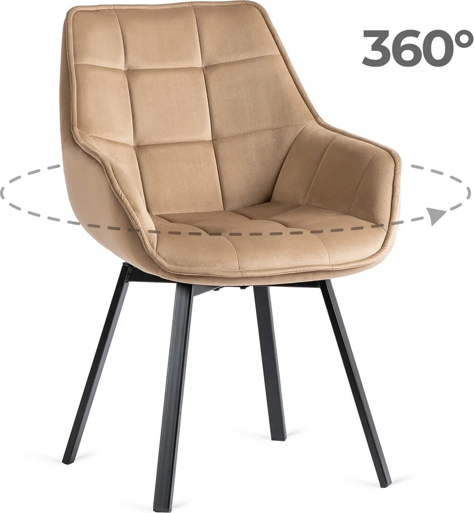 PROXIMA.store - Otočné jedálenské kreslo LUNA FARBA: modrá, FARBA NÔH: čierna