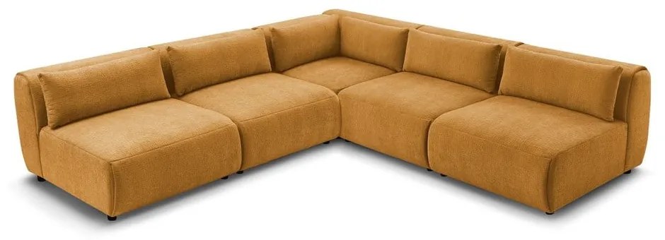 Rohová pohovka (variabilná) v horčicovohnedej farbe Jeanne - Bobochic Paris