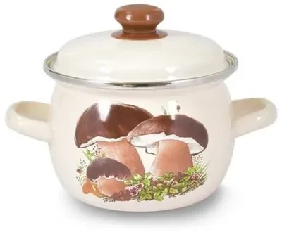 Toro Smaltovaný hrniec s pokrievkou Hríby 3,5 l, bucľatý