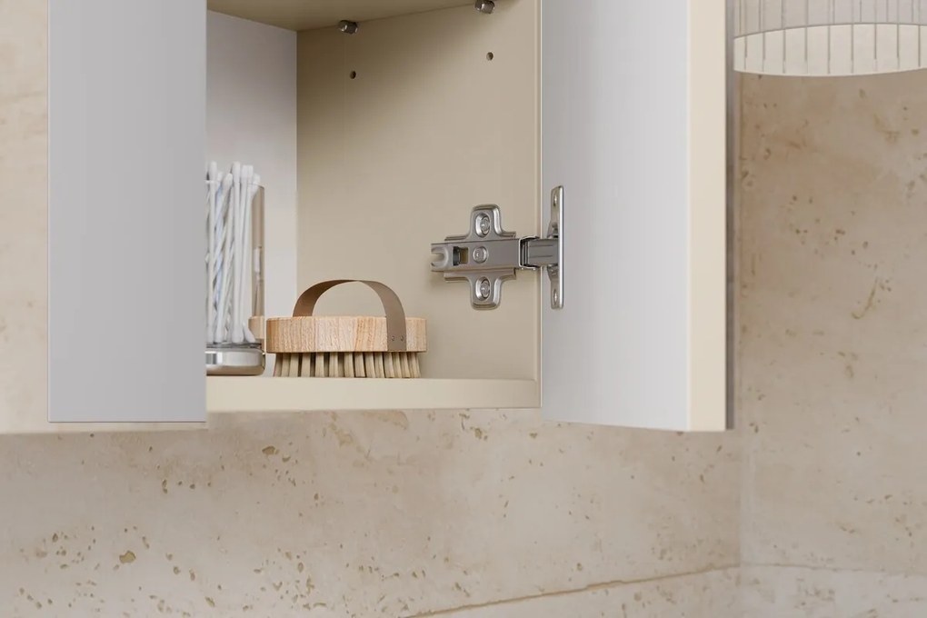 Závěsná skříňka se zrcadlem Bali 84-80-2D kašmír/dub wotan