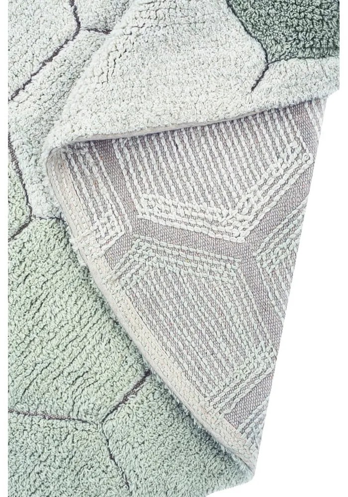 Svetlozelený prateľný ručne tkaný bavlnený okrúhly koberec ø 140 cm Honeycomb Blue Sage – Lorena Canals