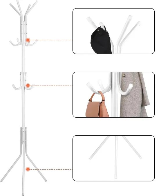 Stojanový vešiak PABLO biely