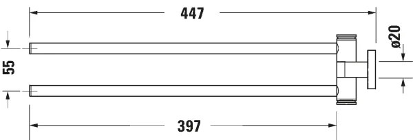 Duravit 99221000 - Nástenný vešiak na uteráky D-CODE 44,7 cm lesklý chróm