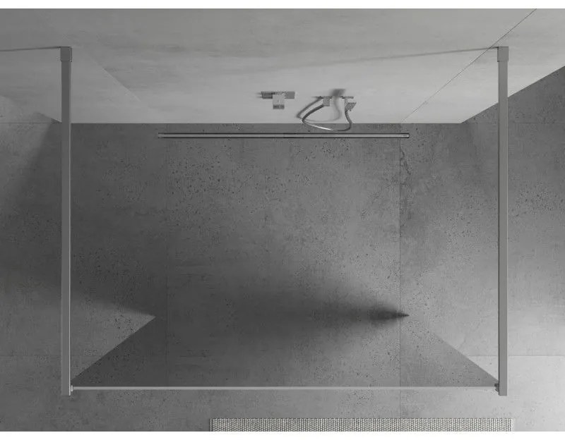 Mexen Kioto, priechodná sprchová zástena 110 x 200 cm, 8mm sklo vzor zrkadlo, 2x chrómová stabilizačná rozpera, 800-110-002-01-50