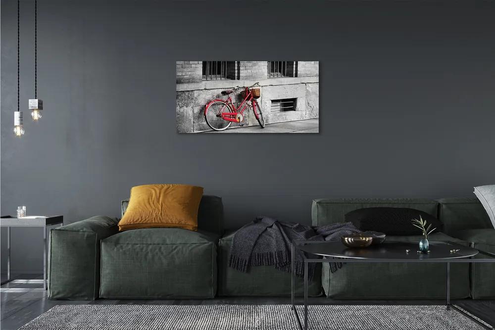 Obraz canvas Červené koleso s košíkom 120x60 cm
