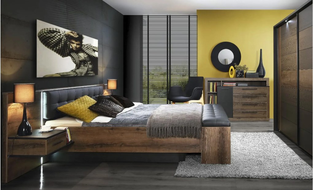 Sconto Posteľ s nočnými stolíkmi BELLEVUE 160x200 cm