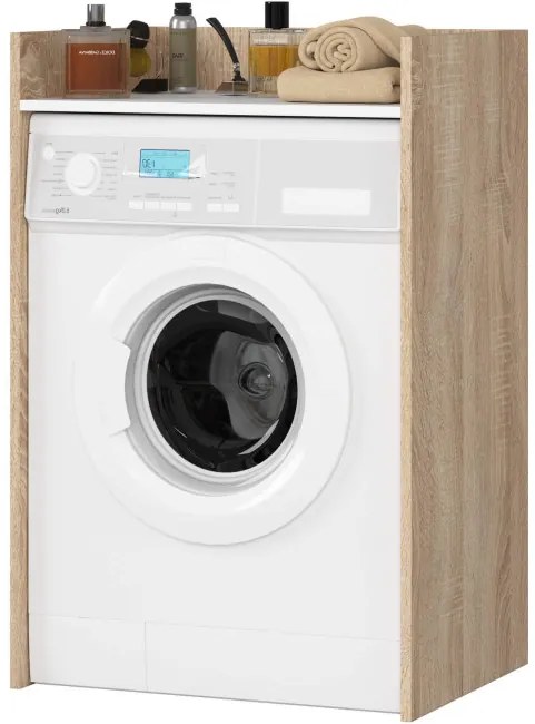 Kúpeľňová skrinka na práčku FIN dub sonoma / biela