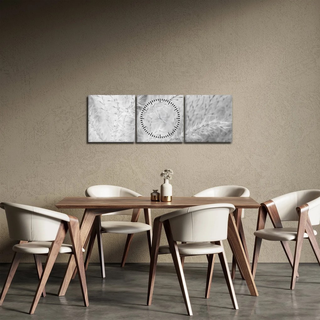 Obraz - Pampas grass N⁰1 (s hodinami) (90x30 cm)
