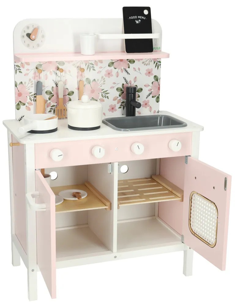 KIK Drevená kuchynská ružová rúra LULILO