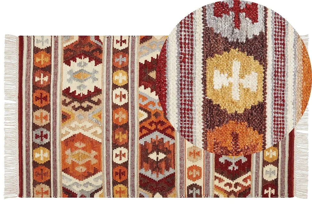 Vlnený kelímový koberec 80 x 150 cm viacfarebný AYGAVAN Beliani