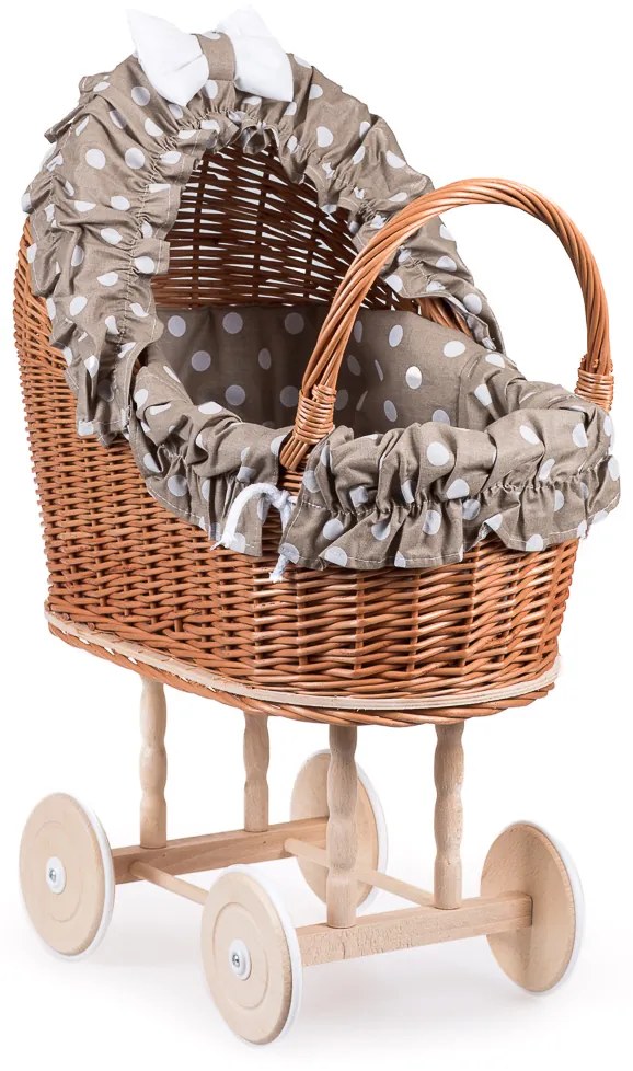 Kočík prútený pre bábiku Pop III.š. 48 x hl. 27 x v. 38/60(cm)