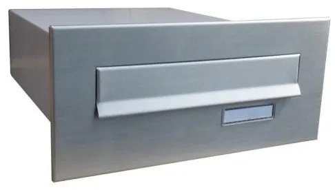 Nerezová poštová schránka DLS-B-04 pre zamurovanie do stĺpika, predný vhod a zadný výber