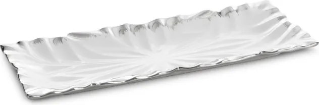 Dekoratívny podnos NIRA 03 biely / strieborný