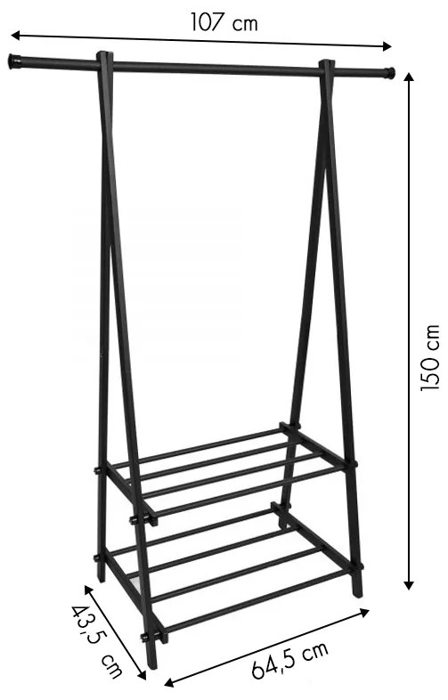 Wellhox Vešiakový stojan s policami