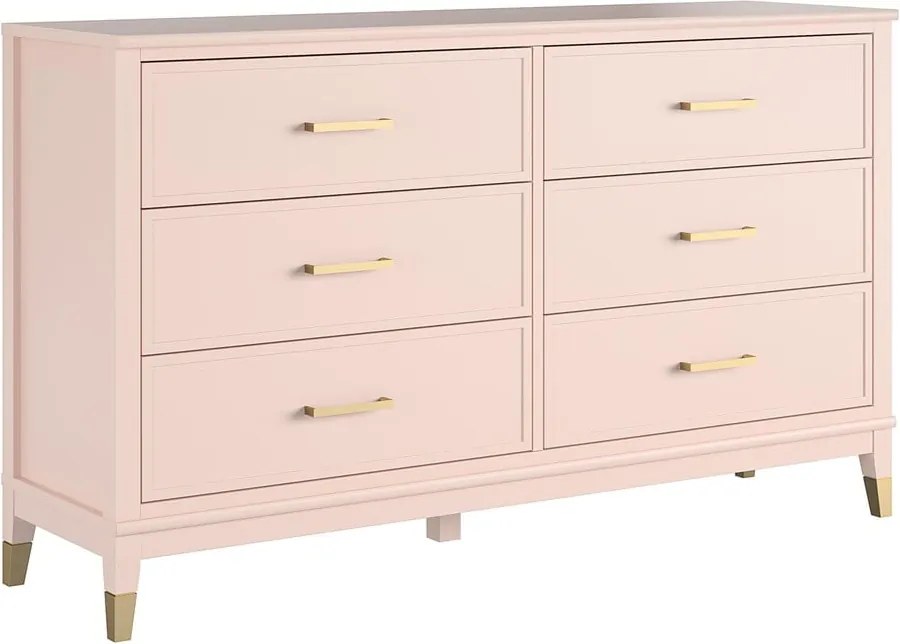 Ružová komoda CosmoLiving by Cosmopolitan Westerleigh, 144 x 85 cm