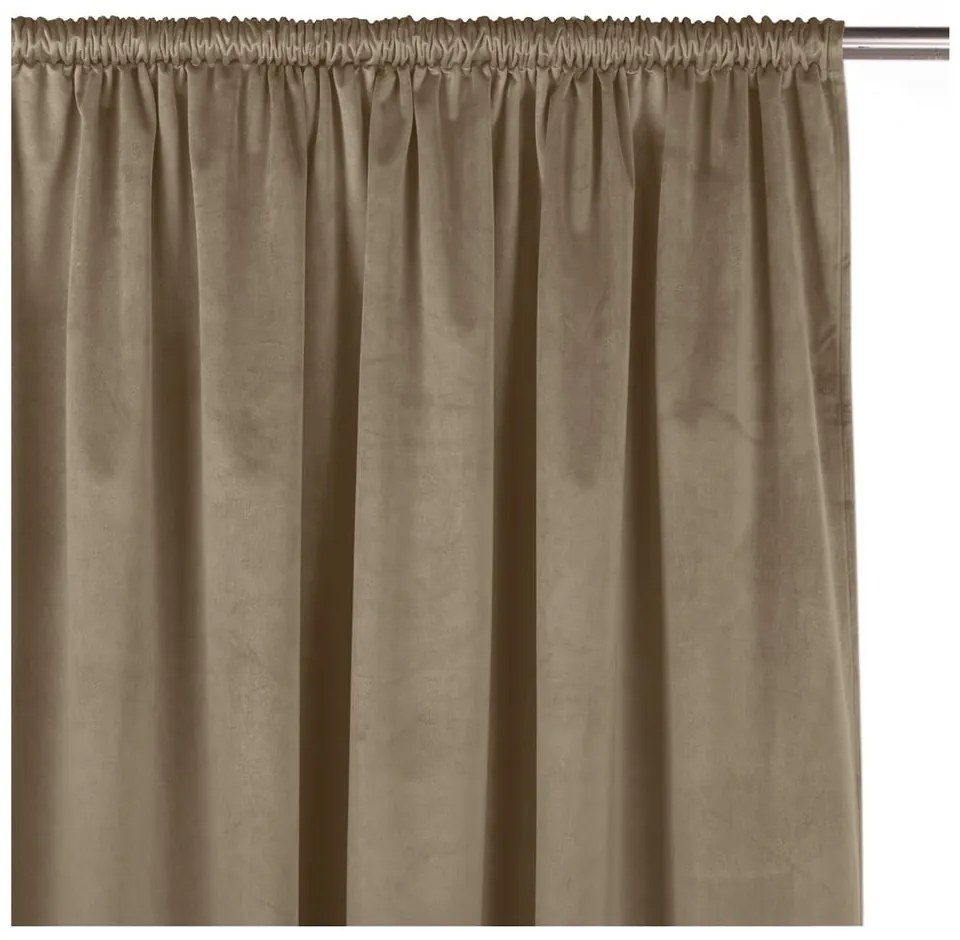 Béžový zamatový dimout záves 200x250 cm Velto – Filumi