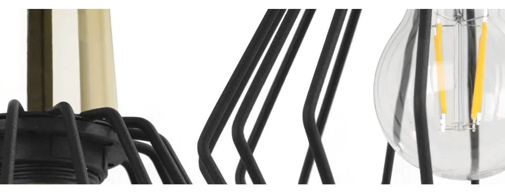 Závesné svietidlo Nuvola Spider 5, 5x čierne drôtené tienidlo, g