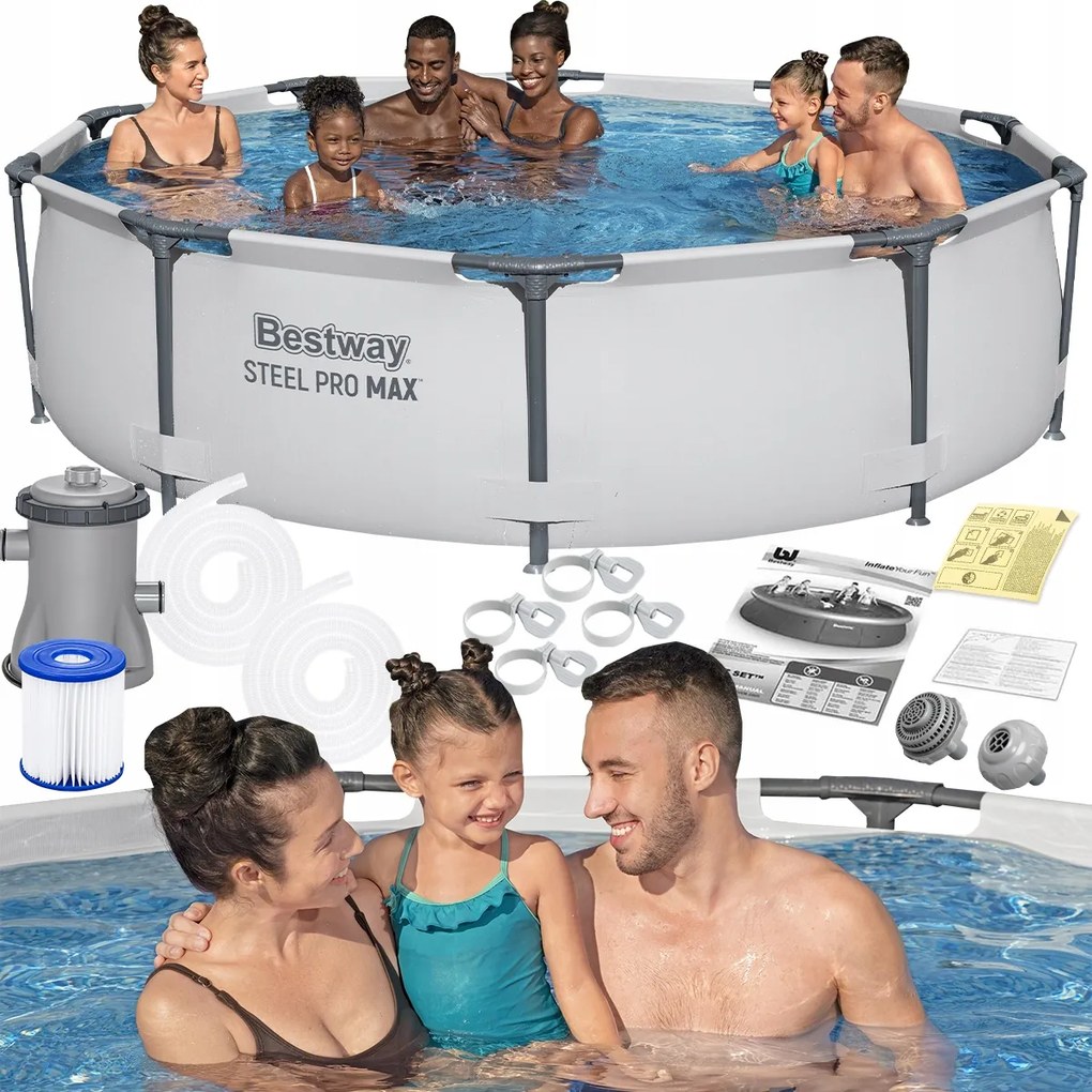 Okrúhly záhradný Rošt pre deti Bestway Pro Max 305x76 cm Čerpadlo Sada