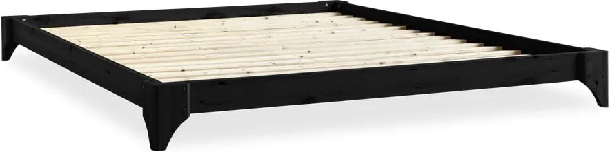 Čierna posteľ z borovicového dreva Karup Design Elan, 160 × 200 cm
