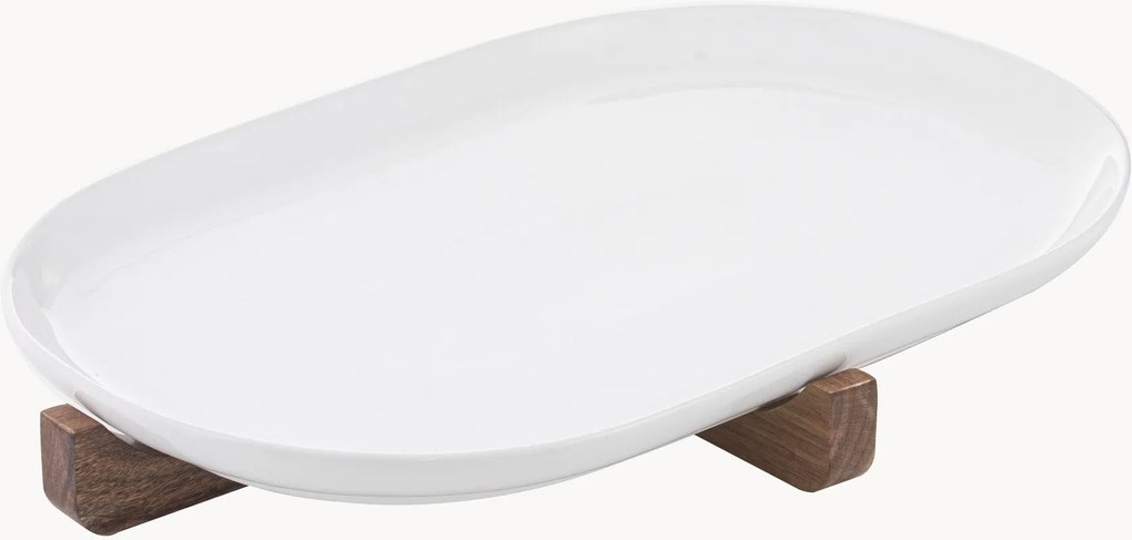 Porcelánový podnos's drevenou podložkou Alto