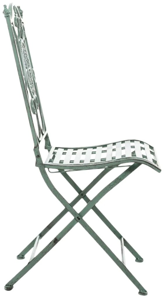 Kovová skladacia stolička Sibell (SET 2 ks) - Zelená antik