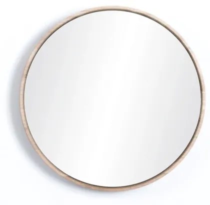 Nástenné zrkadlo s rámom z masívneho dubového dreva Gazzda Look, ⌀ 32 cm