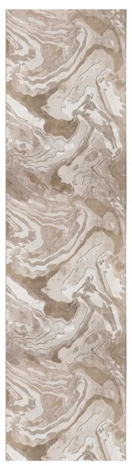 Béžový behúň 80x300 cm Marbled – Flair Rugs