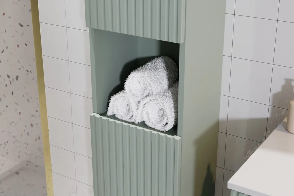 Vysoká kúpeľňová skrinka Line Reed Green D 80-03-2D zelená