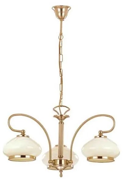 Luster na reťazi ASTORIA 3xE27/15W/230V zlatá