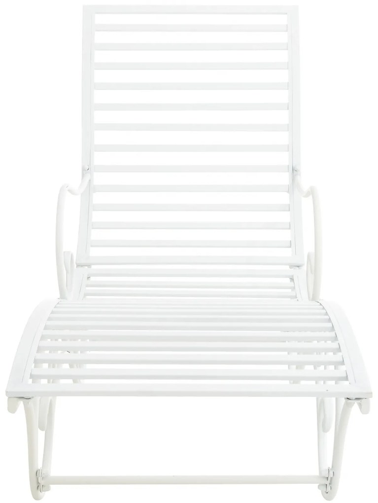 Kovová záhradné lehátko Amiens - Biela