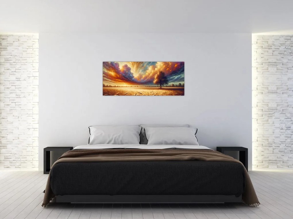 Obraz – Strom na poli (120x50 cm)