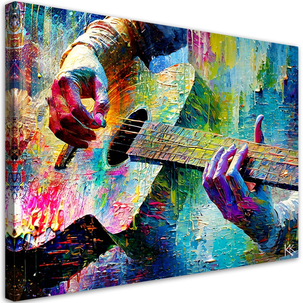 Gario Obraz na plátne Farebná gitara Rozmery: 120 x 80 cm