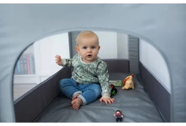 Lionelo - Cestovná postieľka STEFI šedá