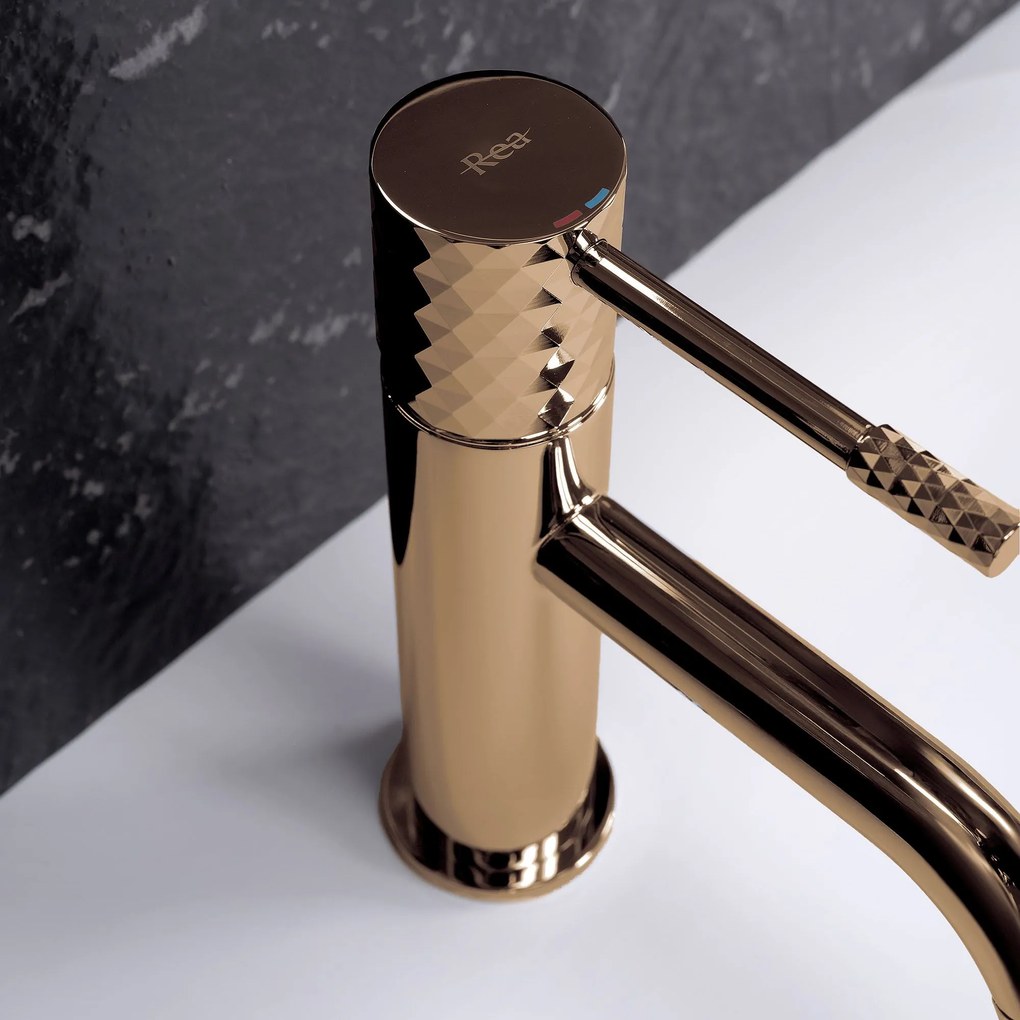 Rea Lungo Diamond, umývadlová batéria h-185, medená lesklá, REA-B8994