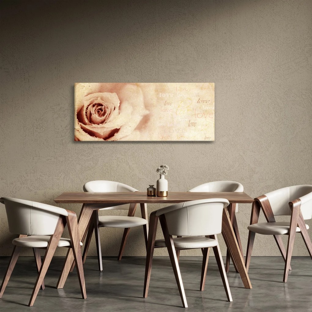 Obraz - Kvet ruže pre zaľúbených (120x50 cm)