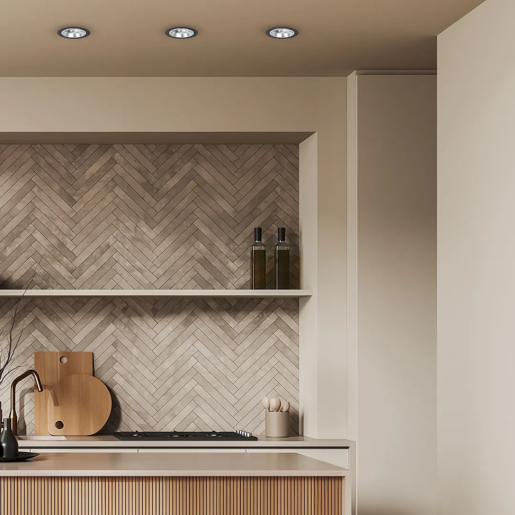 Podhľadové svietidlo Redondo, 1x čierne kovové tienidlo, b