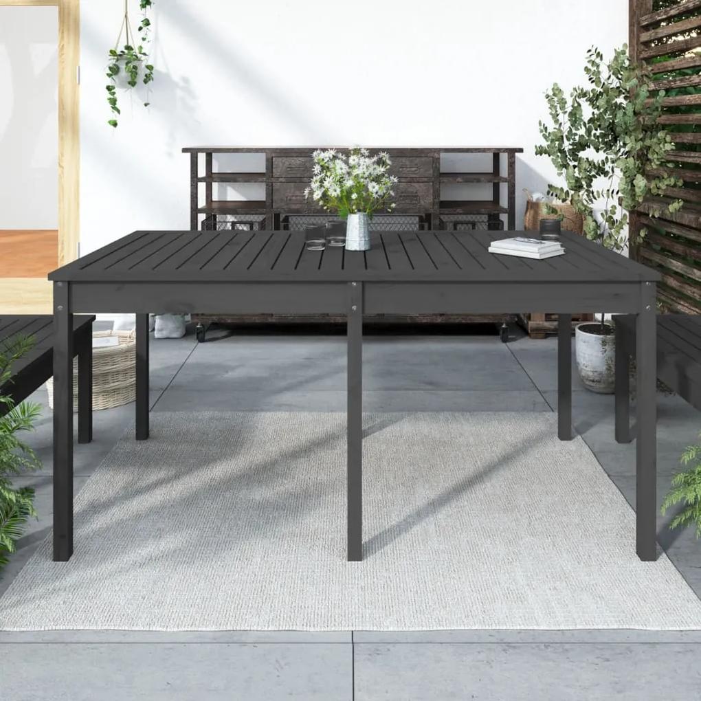 Záhradný stolík sivý 159,5x82,5x76 cm borovicový masív 823978
