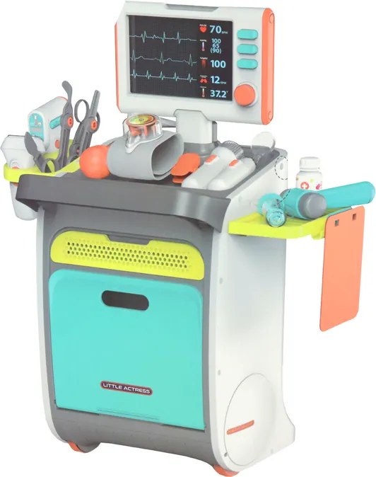 LEAN Toys Mini lekársky vozík RTG prístroj Príslušenstvo EKG