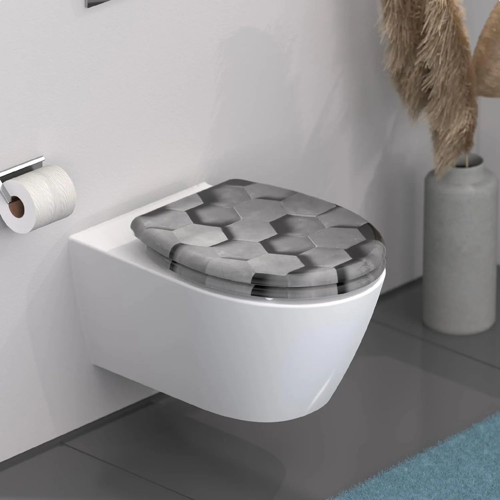 Eisl Sanitär WC sedadlo Duroplast Soft Close Hexagons 82392