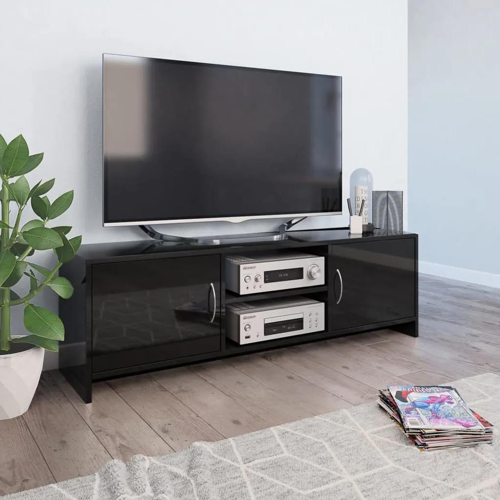 vidaXL TV skrinka lesklá čierna 120x30x37,5 cm drevotrieska